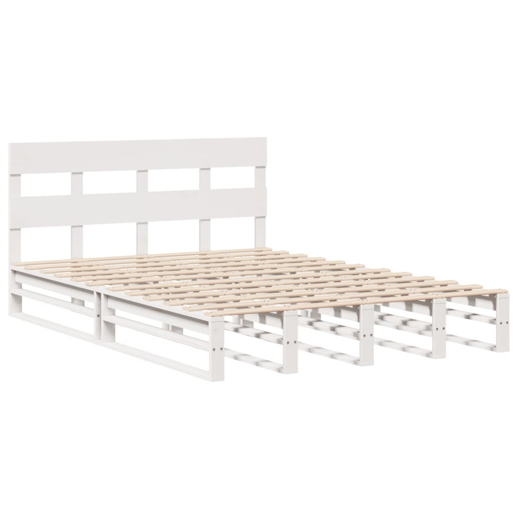 Letto senza Materasso Bianco 120x200 cm Legno Massello di Pino | homemem39