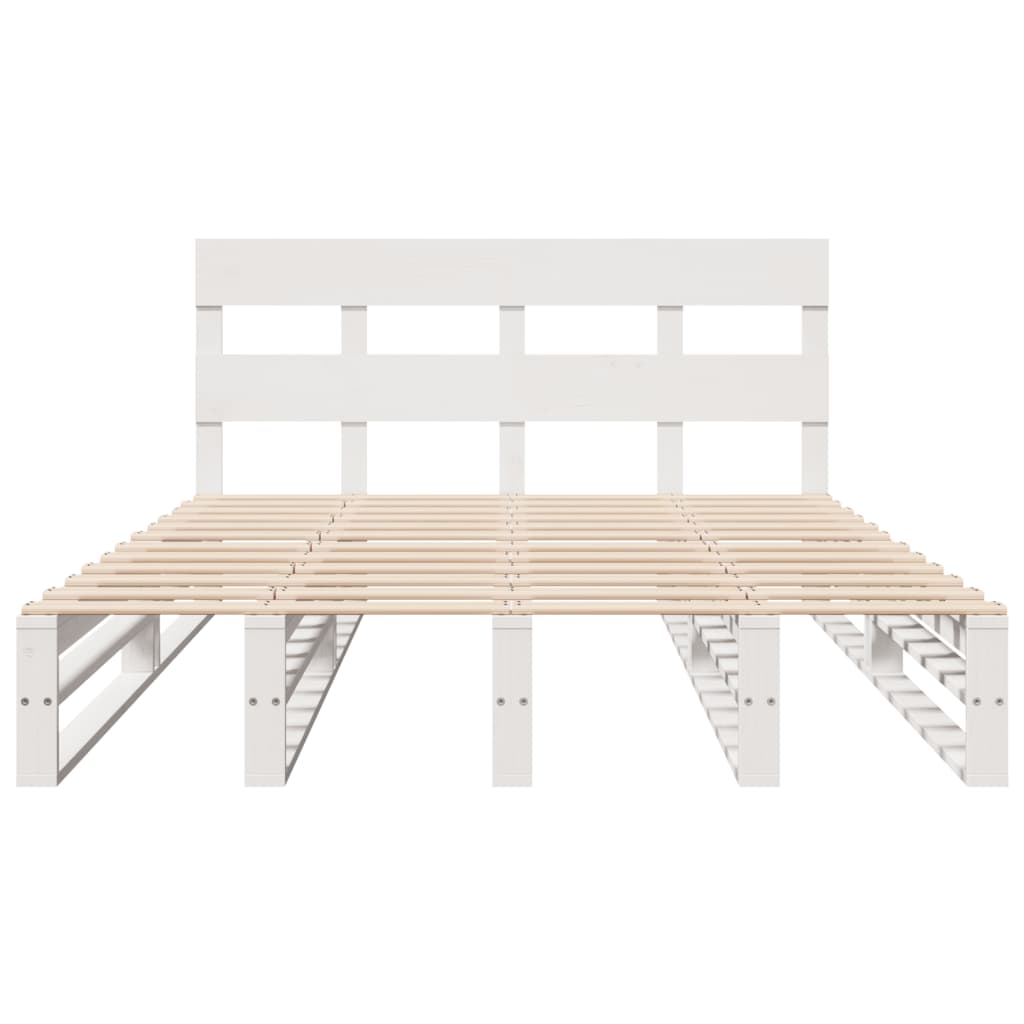 Letto senza Materasso Bianco 120x200 cm Legno Massello di Pino | homemem39