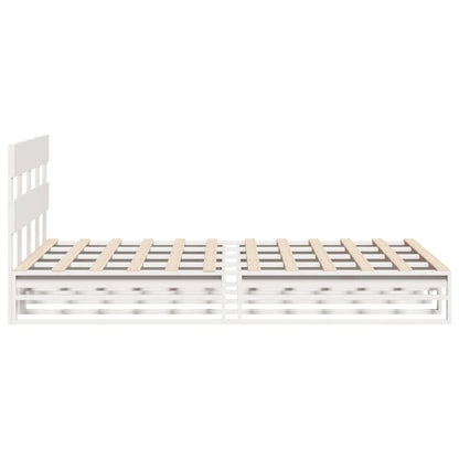 Letto senza Materasso Bianco 120x200 cm Legno Massello di Pino | homemem39
