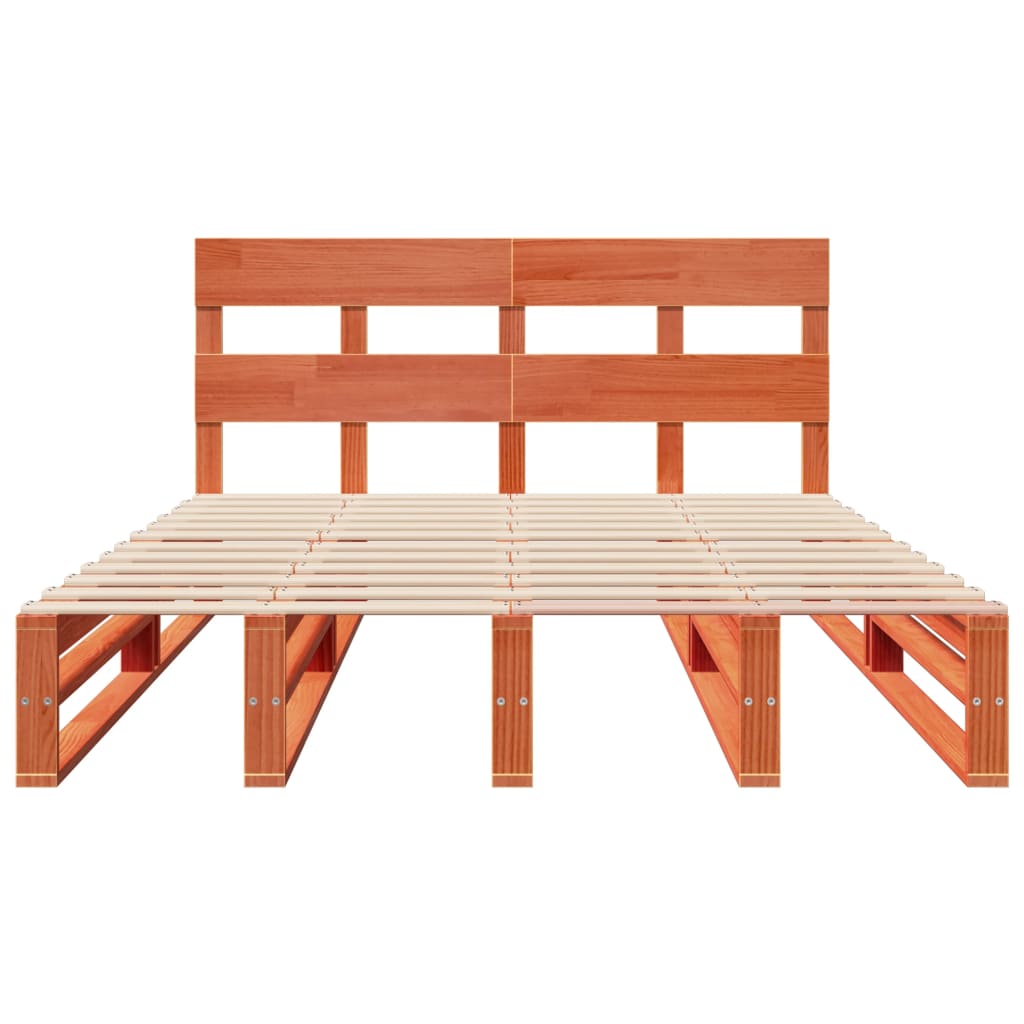 Giroletto senza Materasso Marrone Cera 140x200cm Massello Pino | homemem39