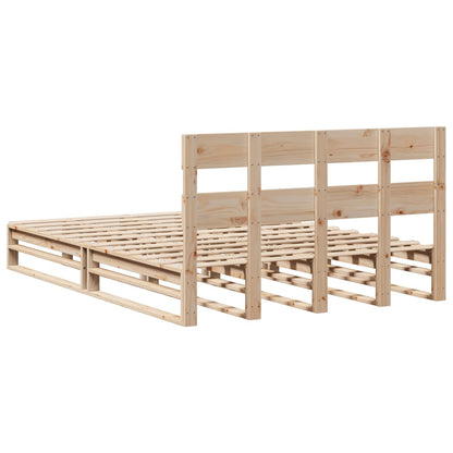 Letto senza Materasso 150x200 cm in Legno Massello di Pino | homemem39