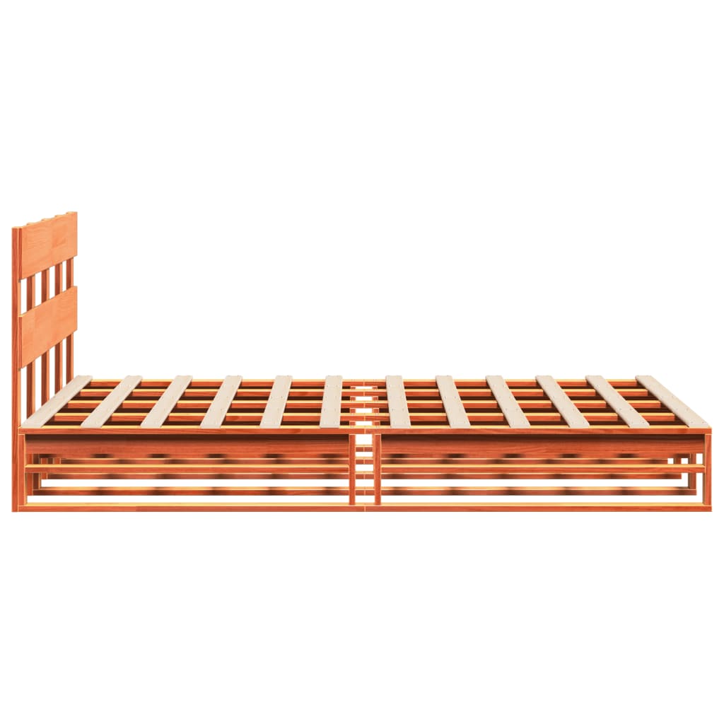 Letto senza Materasso Marrone Cera 150x200 cm in Legno di Pino | homemem39