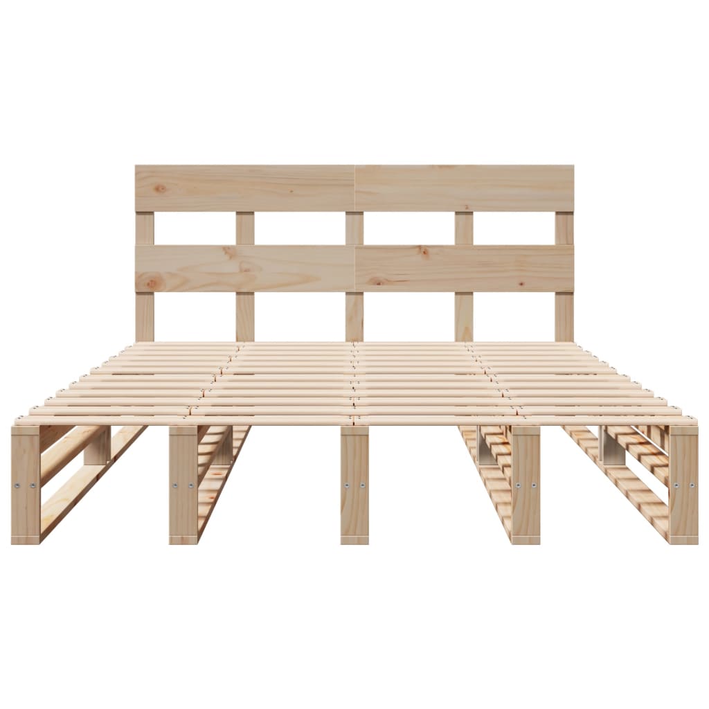 Letto senza Materasso 160x200 cm in Legno Massello di Pino | homemem39