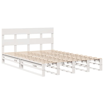 Letto senza Materasso Bianco 160x200 cm Legno Massello di Pino