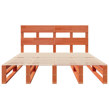 Letto senza Materasso Marrone Cera 160x200 cm in Legno di Pino | homemem39