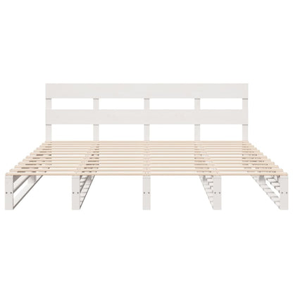 Letto senza Materasso Bianco 180x200 cm Legno Massello di Pino | homemem39