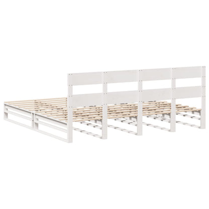 Letto senza Materasso Bianco 180x200 cm Legno Massello di Pino | homemem39