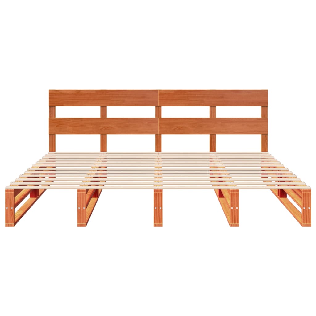 Letto senza Materasso Marrone Cera 180x200 cm in Legno di Pino | homemem39