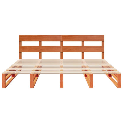 Letto senza Materasso Marrone Cera 180x200 cm in Legno di Pino | homemem39