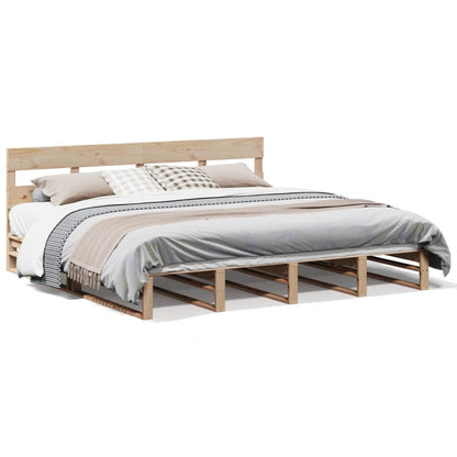 Letto senza Materasso 200x200 cm in Legno Massello di Pino | homemem39