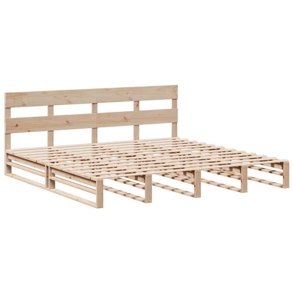 Letto senza Materasso 200x200 cm in Legno Massello di Pino | homemem39