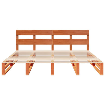 Letto senza Materasso Marrone Cera 200x200 cm in Legno di Pino | homemem39