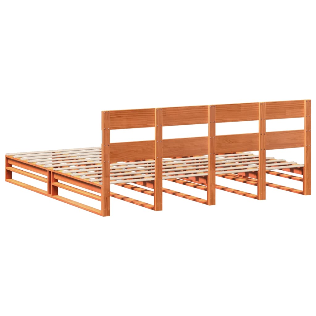 Letto senza Materasso Marrone Cera 200x200 cm in Legno di Pino | homemem39