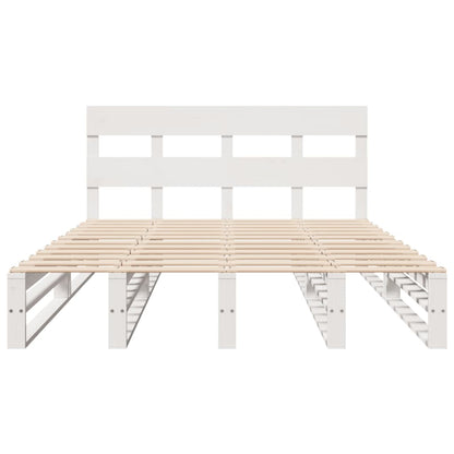 Letto senza Materasso Bianco 120x190 cm Legno Massello di Pino | homemem39