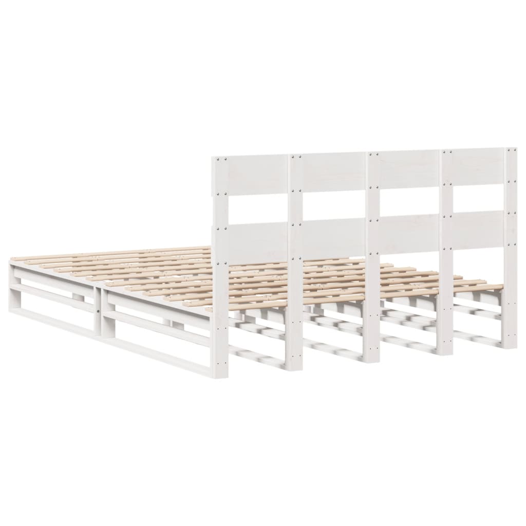 Letto senza Materasso Bianco 120x190 cm Legno Massello di Pino | homemem39