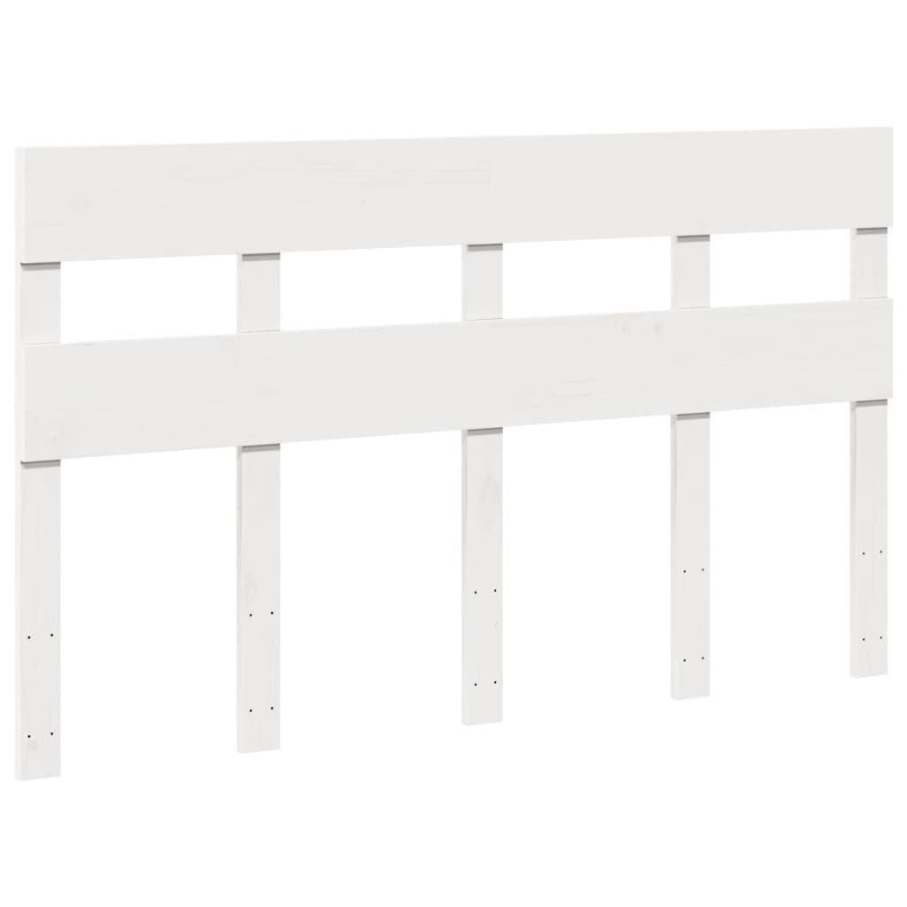 Letto senza Materasso Bianco 135x190 cm Legno Massello di Pino - homemem39