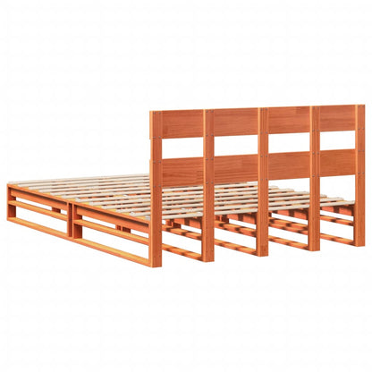 Letto senza Materasso Marrone Cera 135x190 cm in Legno di Pino | homemem39