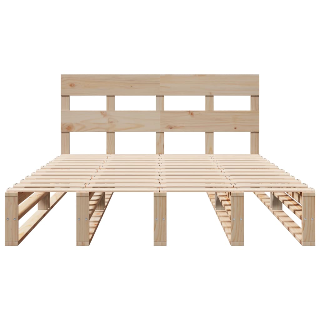Letto senza Materasso 140x190 cm in Legno Massello di Pino | homemem39