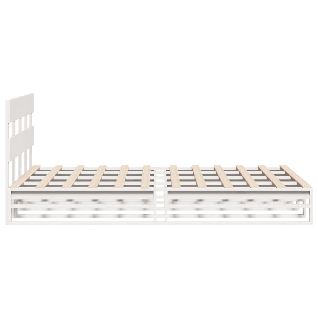 Letto senza Materasso Bianco 140x190 cm Legno Massello di Pino | homemem39