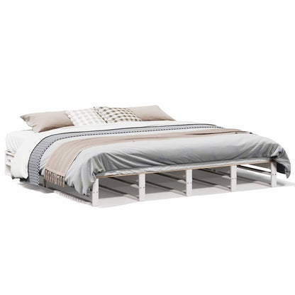 Letto senza Materasso Bianco 180x200 cm Legno Massello di Pino | homemem39