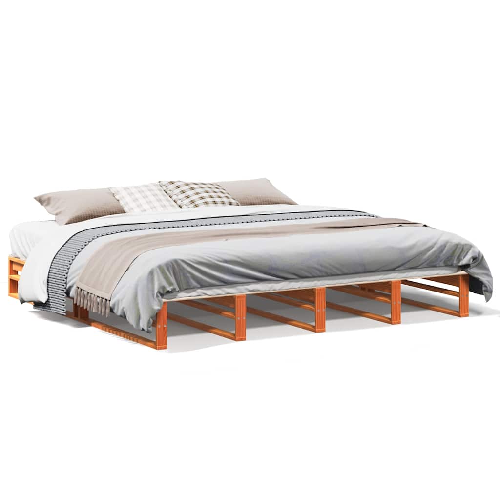 Letto senza Materasso Marrone Cera 180x200 cm in Legno di Pino - homemem39