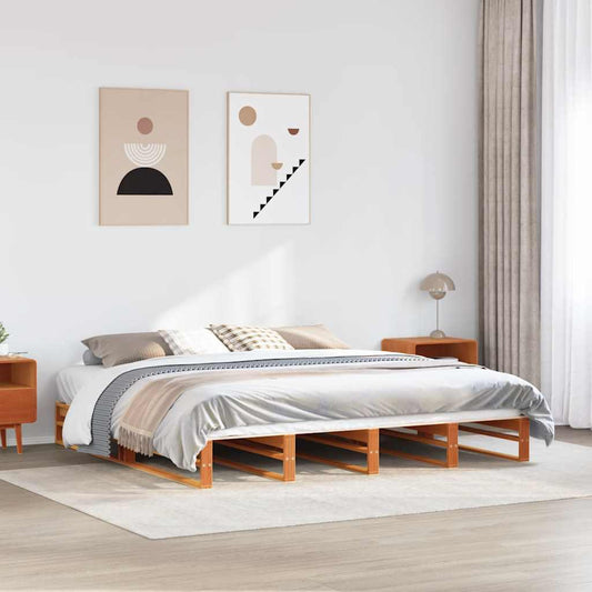 Letto senza Materasso Marrone Cera 180x200 cm in Legno di Pino - homemem39