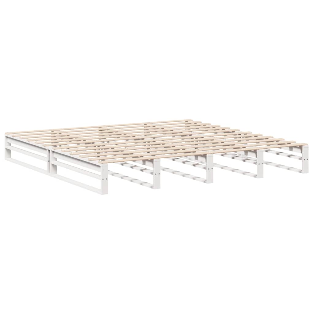 Giroletto senza Materasso Bianco 200x200 cm Legno Massello Pino | homemem39