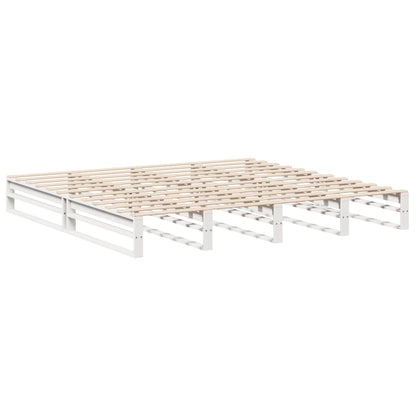 Giroletto senza Materasso Bianco 200x200 cm Legno Massello Pino | homemem39