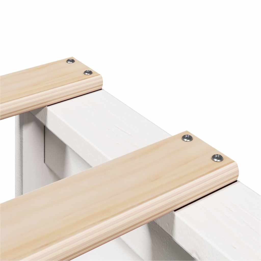 Giroletto senza Materasso Bianco 200x200 cm Legno Massello Pino | homemem39