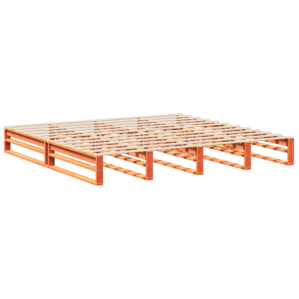 Letto senza Materasso Marrone Cera 200x200 cm in Legno di Pino | homemem39