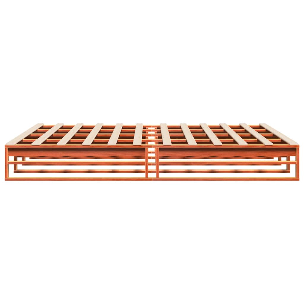 Letto senza Materasso Marrone Cera 200x200 cm in Legno di Pino | homemem39