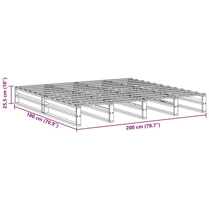 Letto senza Materasso Marrone Cera 200x200 cm in Legno di Pino | homemem39