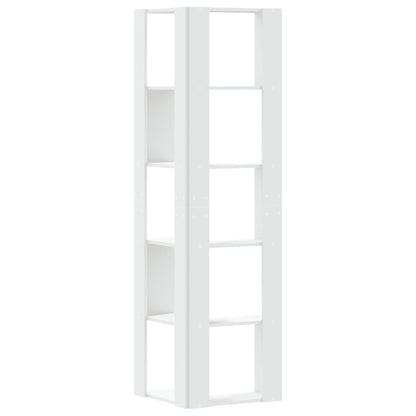 Libreria Angolare 5Ripiani Bianca 50x50x179cm Legno Multistrato | homemem39