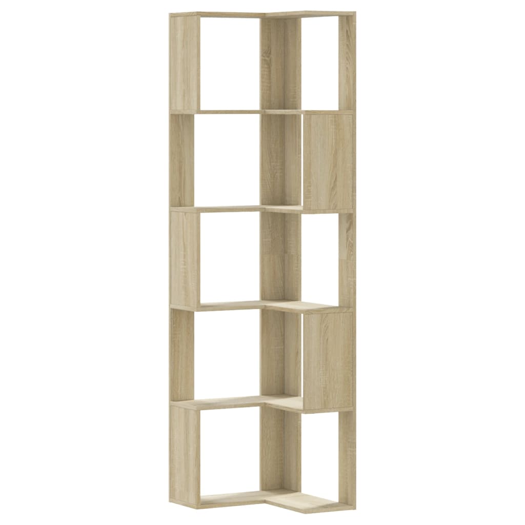 Libreria Angolare 5Ripiani Rovere Sonoma 50x50x179 cm Legno | homemem39