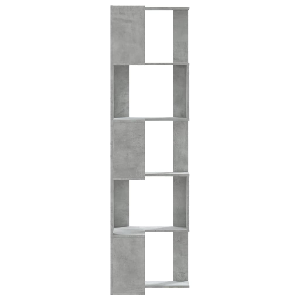 Libreria Angolare 5Ripiani Grigio Cemento 50x50x179 cm Legno | homemem39