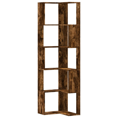 Libreria Angolare 5Ripiani Rovere Fumo 50x50x179 cm Multistrato | homemem39