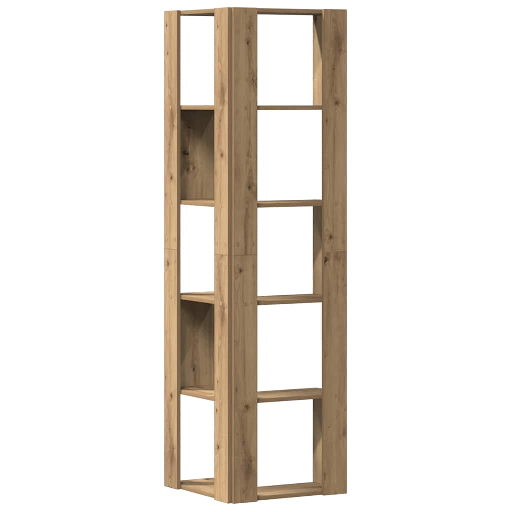 Libreria Angolare 5Ripiani Rovere Artigianale 50x50x179cm Legno | homemem39