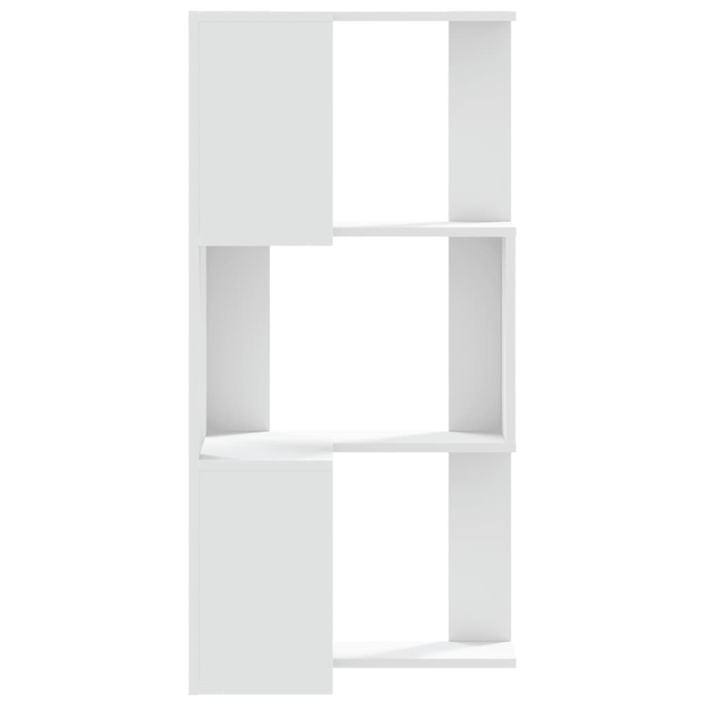 Libreria Angolare 3Ripiani Bianca 50x50x102cm Legno Multistrato | homemem39