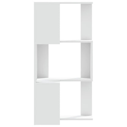 Libreria Angolare 3Ripiani Bianca 50x50x102cm Legno Multistrato | homemem39