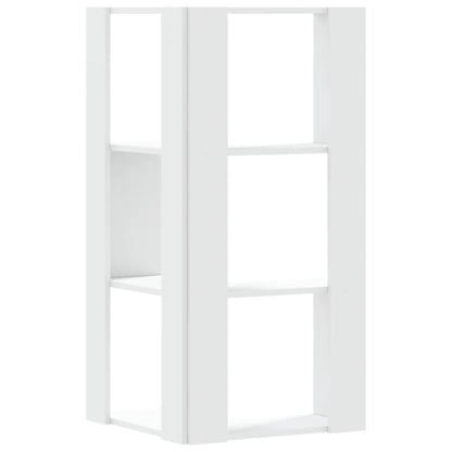Libreria Angolare 3Ripiani Bianca 50x50x102cm Legno Multistrato | homemem39
