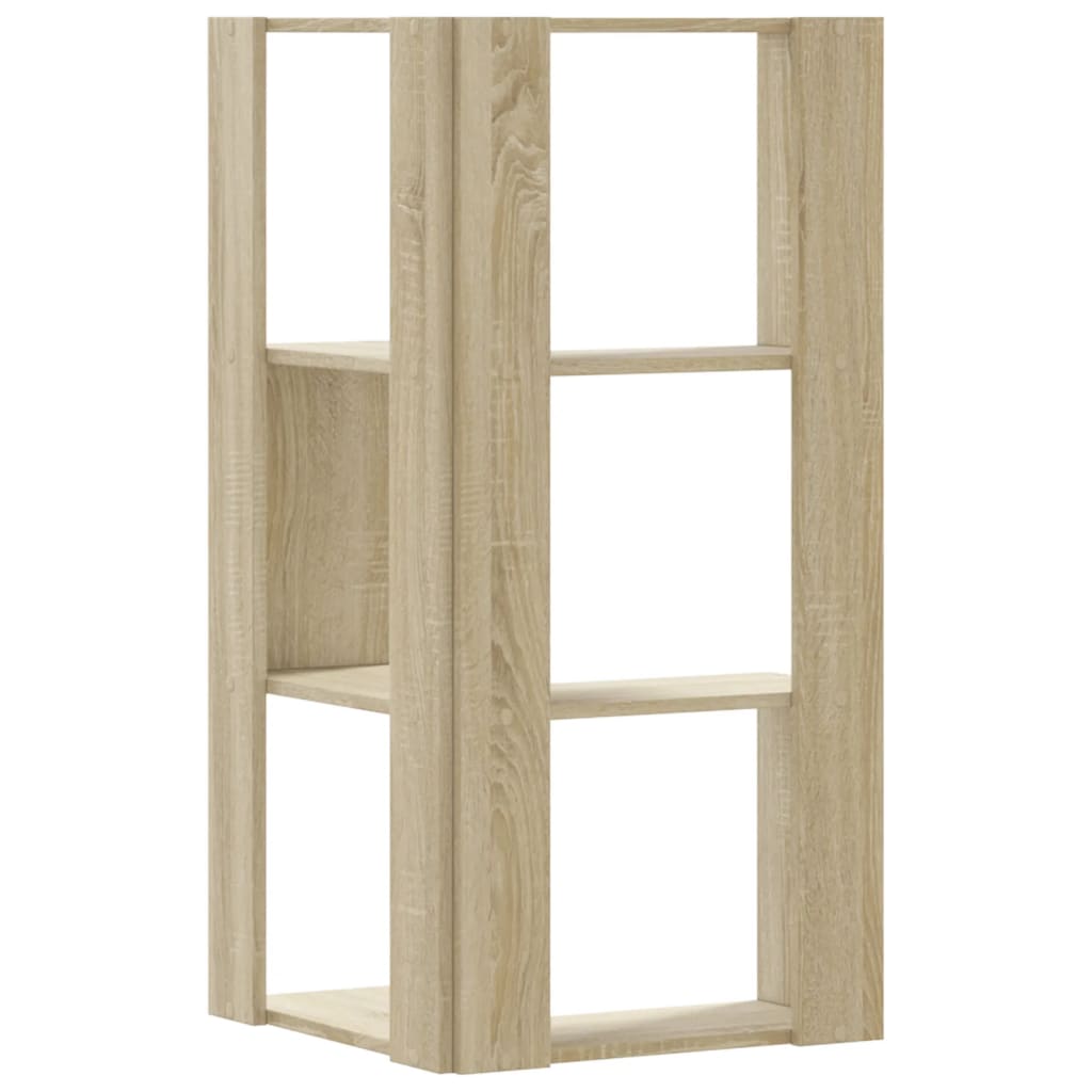 Libreria Angolare 3 Ripiani Rovere Sonoma 50x50x102 cm Legno | homemem39