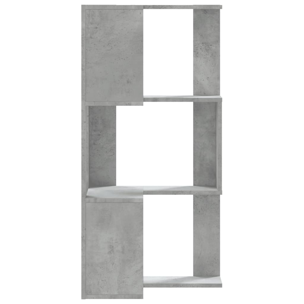 Libreria Angolare 3 Ripiani Grigio Cemento 50x50x102 cm Legno | homemem39