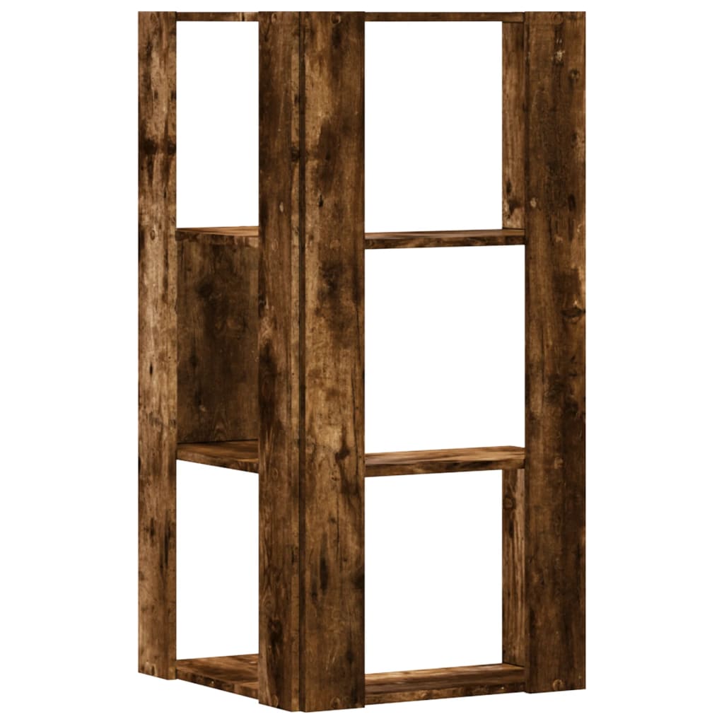 Libreria Angolare 3Ripiani Rovere Fumo 50x50x102 cm Multistrato | homemem39