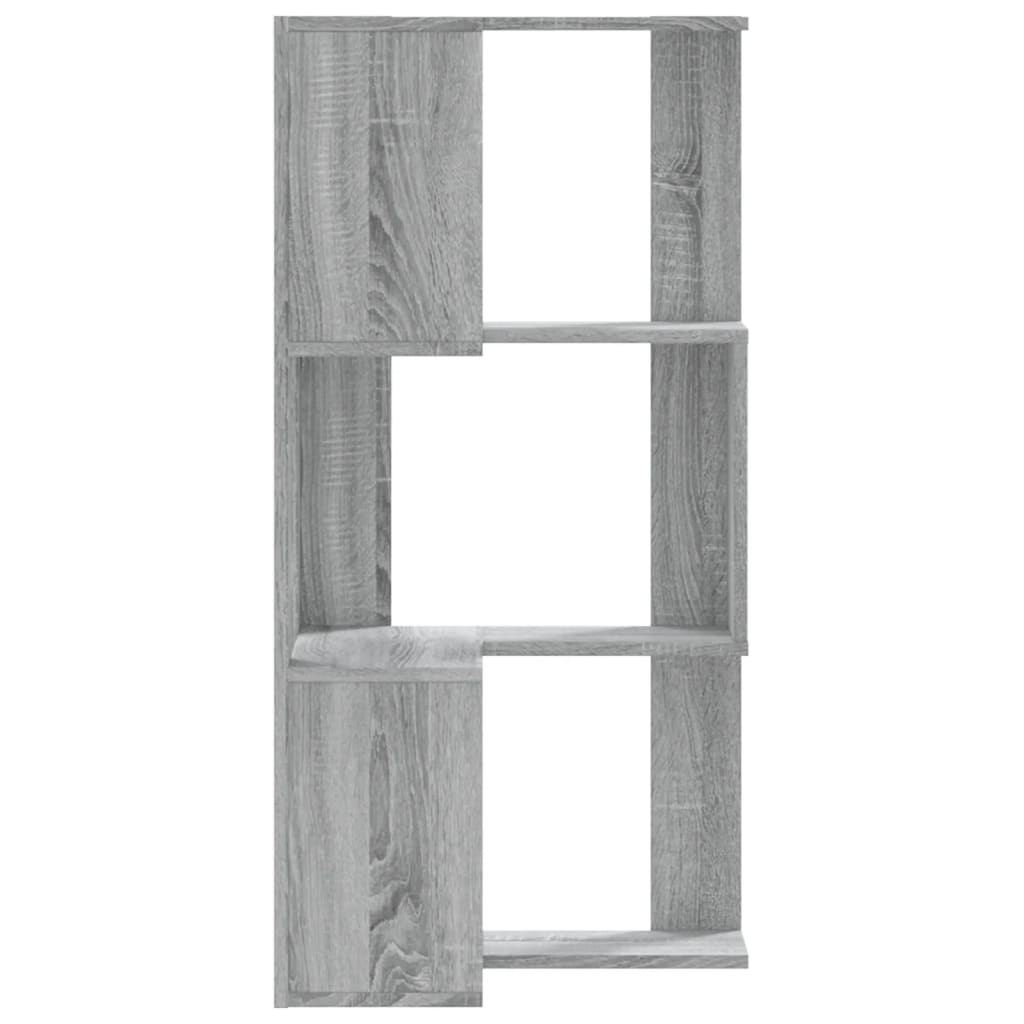 Libreria Angolare 3 Ripiani Grigio Sonoma 50x50x102 cm Legno | homemem39