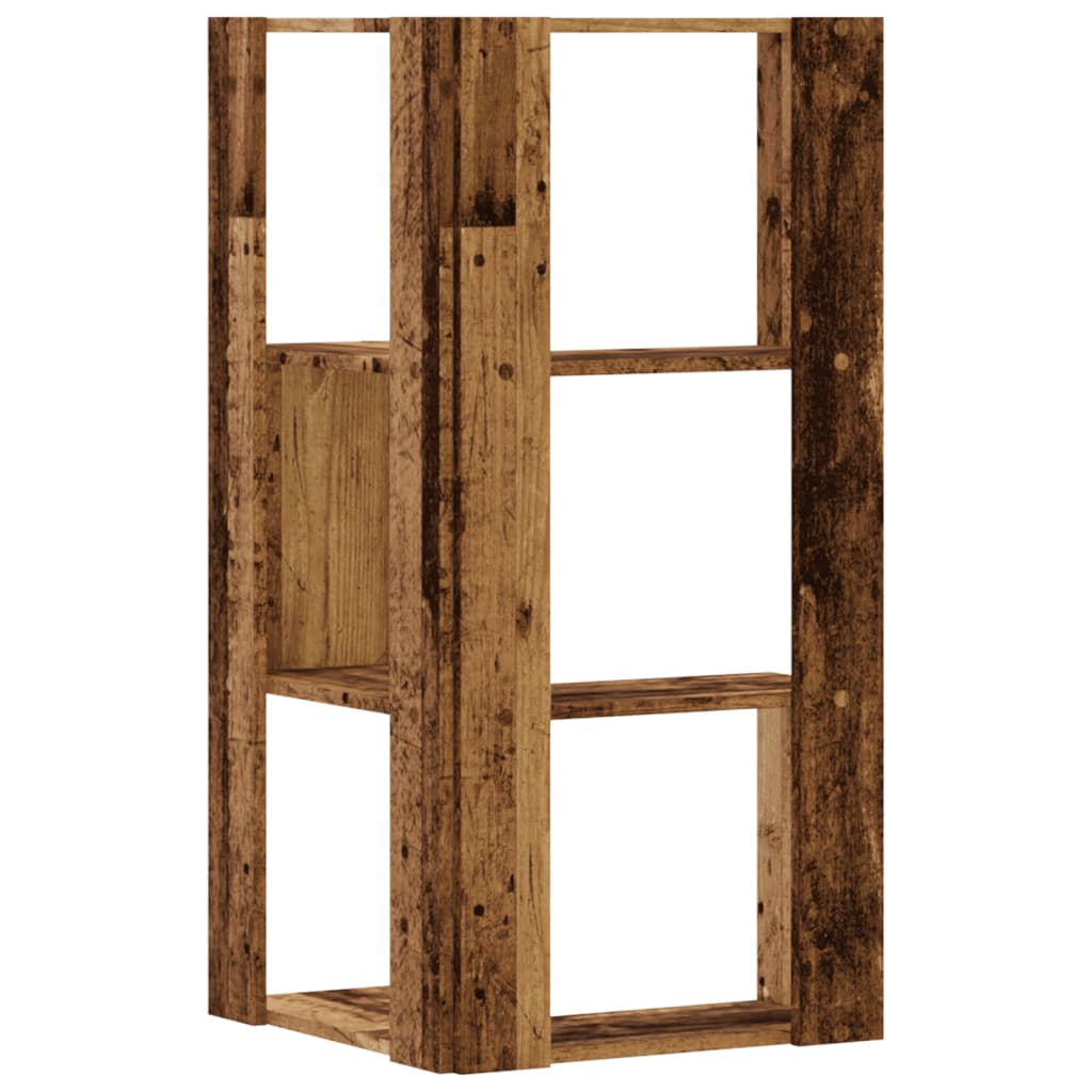 Libreria Angolare 3 Ripiani Legno Vecchio 50x50x102 cm Legno | homemem39