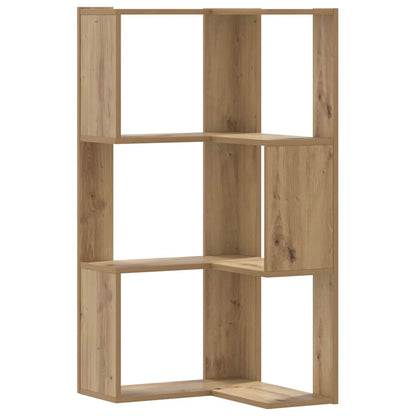 Libreria Angolare 3Ripiani Rovere Artigianale 50x50x102cm Legno | homemem39