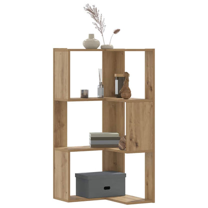 Libreria Angolare 3Ripiani Rovere Artigianale 50x50x102cm Legno