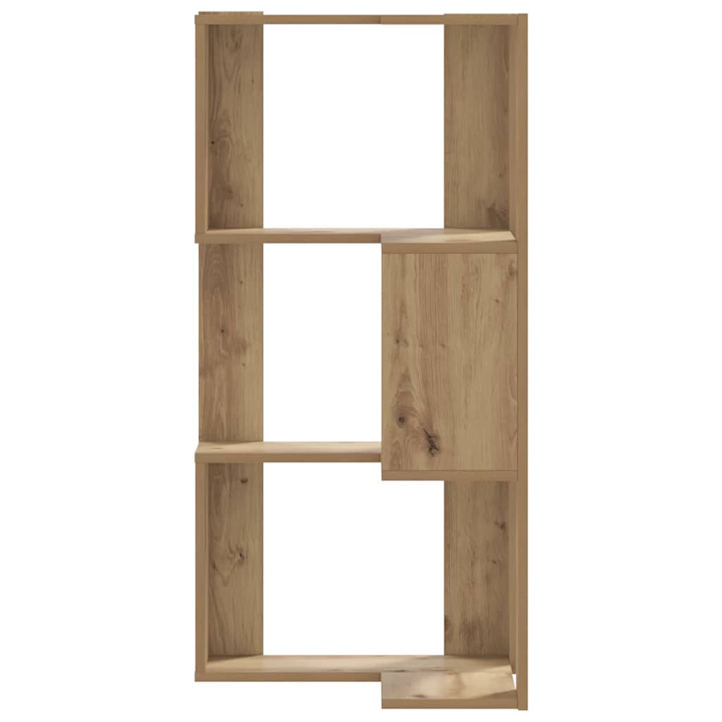 Libreria Angolare 3Ripiani Rovere Artigianale 50x50x102cm Legno