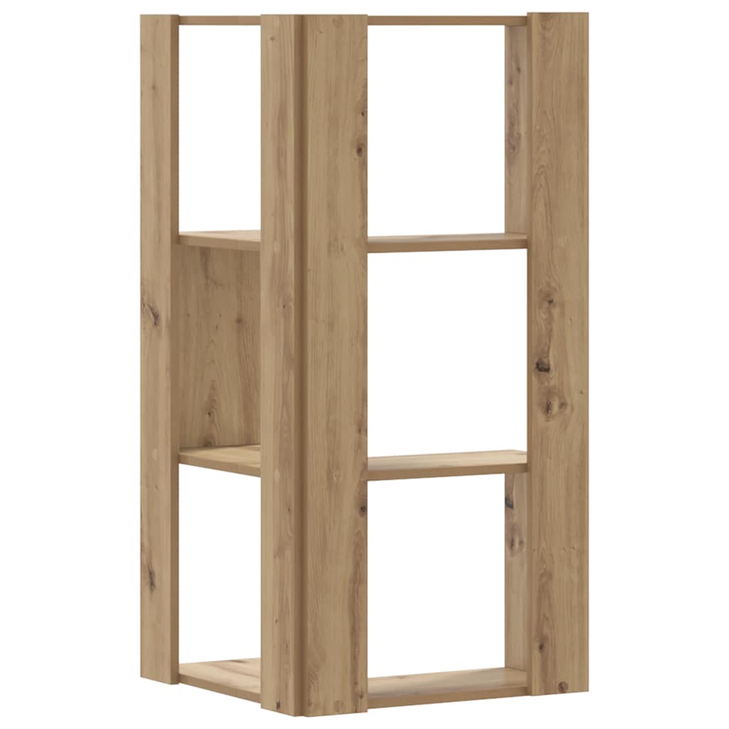 Libreria Angolare 3Ripiani Rovere Artigianale 50x50x102cm Legno | homemem39