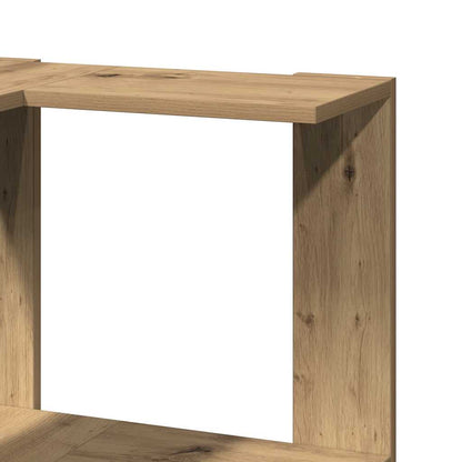 Libreria Angolare 3Ripiani Rovere Artigianale 50x50x102cm Legno